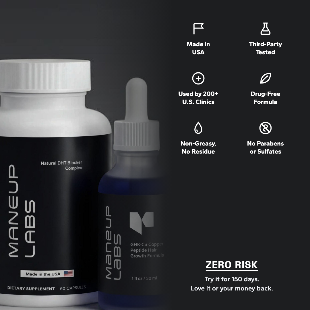 ghk cu peptide male pattern baldness Hair Restoration Before & After with PRF and GHK-Cu Restore Max The Complete